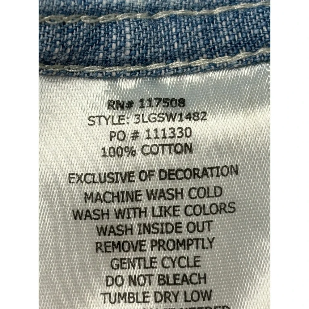 Vtg Y2k Levi's XL Acid Wash Denim Shirt Short Sleeve Button Up‎ Menswear